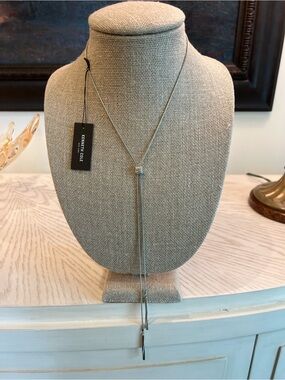 Kenneth Cole Silver-Tone Sliding Lariat Necklace